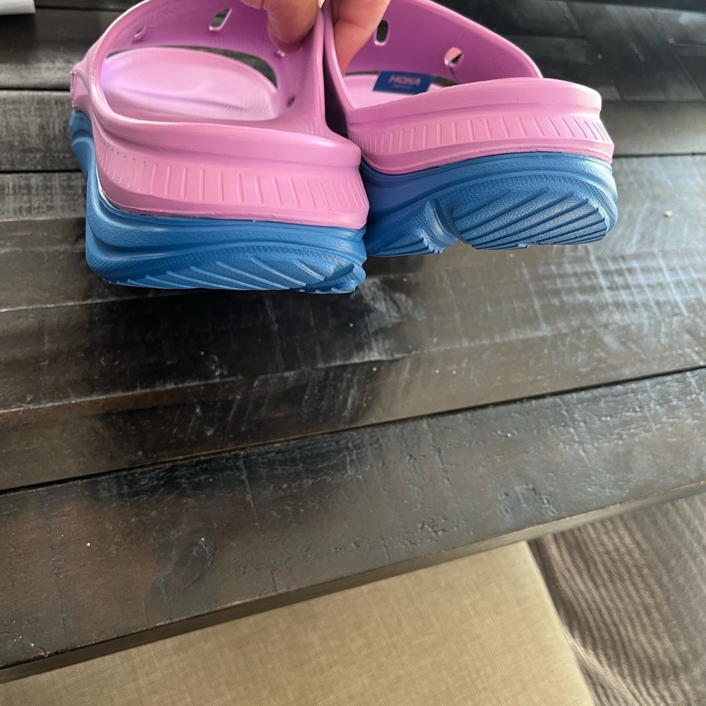 Hoka Vibrant Pink and Blue Slides - Picture 4 of 4